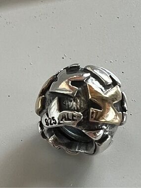 Pandora Sterling 925 & 14K Two-Tone “K” Charm - Retired